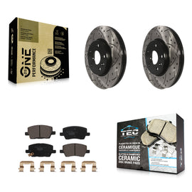 [Front] 2018-2020 Chevrolet Sonic Performance Drilled & Slotted Brake Rotor & Ceramic Pads Kit For Max Braking