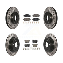 Charger l'image dans la galerie, Front Rear Coated Drilled Slot Disc Brake Rotor Ceramic Pad Kit For Honda Accord