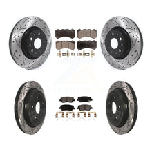 Charger l'image dans la galerie, Front Rear Coated Drilled Slot Disc Brake Rotor Ceramic Pad Kit For Cadillac CTS