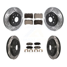Charger l'image dans la galerie, Front Rear Coated Drilled Slot Disc Brake Rotor Ceramic Pad Kit For Cadillac CTS