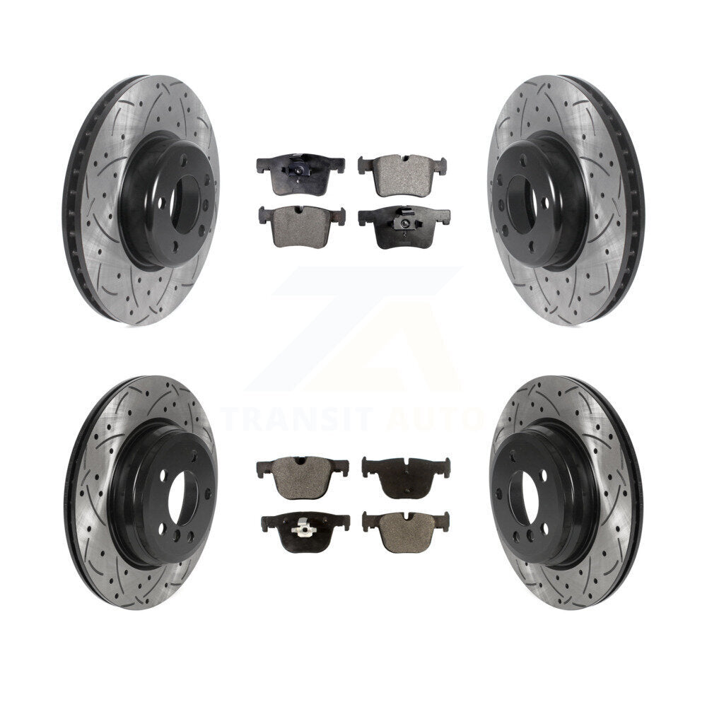 Front Rear Drilled Slot Brake Rotors Ceramic Pad Kit For BMW 435i 335i xDrive GT