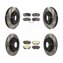 Load image into Gallery viewer, Front Rear Coated Drilled Slotted Disc Brake Rotor &amp; Ceramic Pad Kit For Mazda 6