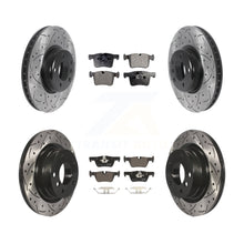 Charger l'image dans la galerie, Front Rear Coated Drilled Slotted Disc Brake Rotors Ceramic Pad Kit For BMW 328d