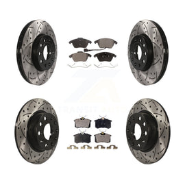Front Rear Drilled Slot Disc Brake Rotor & Ceramic Pad Kit For Volkswagen Beetle