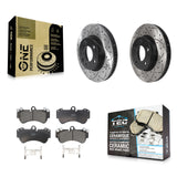 Front Drill Slot Disc Brake Rotor Ceramic Pad Kit For Porsche Cayenne Volkswagen