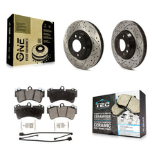 Load image into Gallery viewer, Front Drill Slot Brake Rotor Ceramic Pad Kit For Audi Q7 Porsche Cayenne Touareg