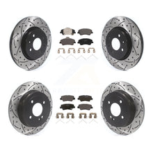 Load image into Gallery viewer, Front Rear Drilled Slot Brake Rotor &amp; Ceramic Pad Kit For Hyundai Accent Kia Rio