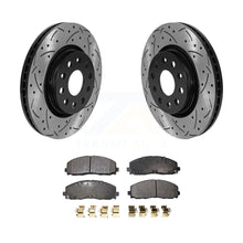 Charger l&#39;image dans la galerie, Front Drilled Slot Disc Brake Rotors Ceramic Pad Kit For Jeep Wrangler Gladiator