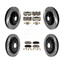 Load image into Gallery viewer, Front Rear Coated Drilled Slot Disc Brake Rotor Ceramic Pad Kit For Ford Mustang