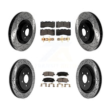 Charger l'image dans la galerie, Front Rear Coated Drilled Slot Disc Brake Rotor Ceramic Pad Kit For Ford Mustang