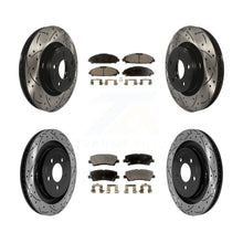 Charger l'image dans la galerie, Front Rear Coated Drilled Slot Disc Brake Rotor Ceramic Pad Kit For Ford Mustang