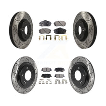 Load image into Gallery viewer, Front Rear Coated Drilled Slot Disc Brake Rotors Ceramic Pad Kit For Kia Soul EV