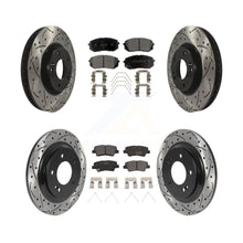 Charger l&#39;image dans la galerie, [Front+Rear] 2017-2019 Kia Soul EV Performance Drilled &amp; Slotted Brake Rotor &amp; Ceramic Pads Kit For Max Braking