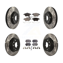 Charger l&#39;image dans la galerie, [Front+Rear] 2011 Volkswagen GTI Performance Drilled &amp; Slotted Brake Rotor &amp; Ceramic Pads Kit For Max Braking