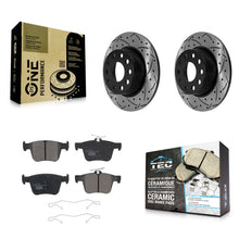 Load image into Gallery viewer, Rear Coat Drill Slot Disc Brake Rotors Ceramic Pad Kit For Volkswagen Jetta Taos