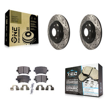 Charger l'image dans la galerie, [Rear] 09 Audi A4 Quattro Convertible Performance Drilled &amp; Slotted Brake Rotor &amp; Ceramic Pads Kit For Max Braking