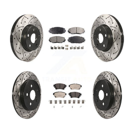 [Front+Rear] 2019 Toyota Corolla 1.8L Performance Drilled & Slotted Brake Rotor & Ceramic Pads Kit For Max Braking