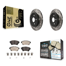 Load image into Gallery viewer, [Rear] 2019 Toyota Corolla 1.8L Performance Drilled &amp; Slotted Brake Rotor &amp; Ceramic Pads Kit For Max Braking