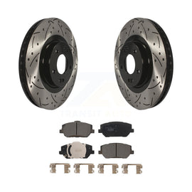 [Front] 2019-2020 Hyundai Santa Fe Performance Drilled & Slotted Brake Rotor & Ceramic Pads Kit For Max Braking