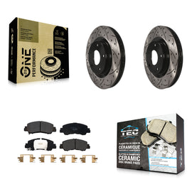 Front Drilled Slot Disc Brake Rotor Ceramic Pad Kit For Mitsubishi Eclipse Cross