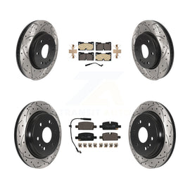 Front Rear Drilled Slot Brake Rotor Ceramic Pad Kit For Chevrolet Silverado 1500