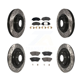 Front Rear Drilled Slot Brake Rotor Ceramic Pad Kit For Mitsubishi Eclipse Cross