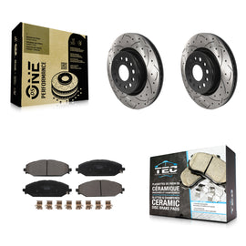 Front Coated Drilled Slotted Disc Brake Rotors And Ceramic Pads Kit For Ram 1500