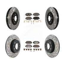 Load image into Gallery viewer, Front Rear Coated Drilled Slot Disc Brake Rotor Ceramic Pad Kit For Jeep Compass