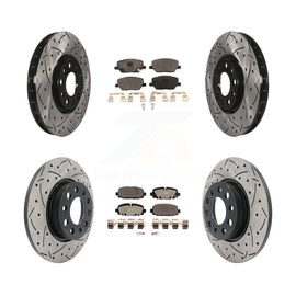 Front Rear Coated Drilled Slot Disc Brake Rotor Ceramic Pad Kit For Jeep Compass