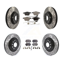 Charger l'image dans la galerie, Front Rear Coated Drill Slot Disc Brake Rotors Ceramic Pad Kit For Volkswagen CC
