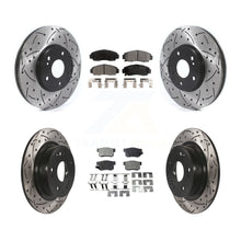 Load image into Gallery viewer, Front Rear Coated Drilled Slot Disc Brake Rotor Ceramic Pad Kit For Honda Accord