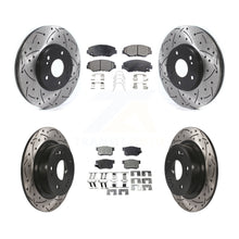 Load image into Gallery viewer, Front Rear Coated Drilled Slot Disc Brake Rotor Ceramic Pad Kit For Honda Accord