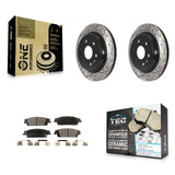 Rear Drill Slot Brake Rotors Ceramic Pad Kit For Chevrolet Silverado 1500 LD GMC
