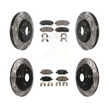 Charger l'image dans la galerie, Front Rear Coated Drilled Slot Disc Brake Rotor &amp; Ceramic Pad Kit For Honda CR-V