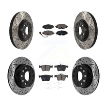 Load image into Gallery viewer, Front Rear Coat Drill Slot Disc Brake Rotors Ceramic Pad Kit For Volkswagen Taos