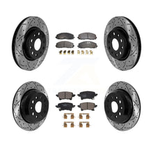 Load image into Gallery viewer, Front Rear Coated Drill Slot Disc Brake Rotors Ceramic Pad Kit For Jeep Wrangler