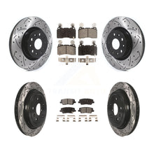 Charger l'image dans la galerie, Front Rear Coated Drilled Slot Disc Brake Rotor Ceramic Pad Kit For Cadillac CTS