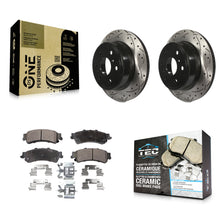 Charger l'image dans la galerie, Rear Drilled Slot Disc Brake Rotor &amp; Ceramic Pad Kit For GMC Sierra 1500 Classic