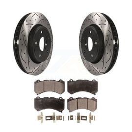 [Front] 2012 Jeep Grand Cherokee 6.4L Performance Drilled & Slotted Brake Rotor & Ceramic Pads Kit For Max Braking