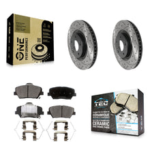 Charger l'image dans la galerie, [Front] 2019-2022 Hyundai Nexo Performance Drilled &amp; Slotted Brake Rotor &amp; Ceramic Pads Kit For Max Braking