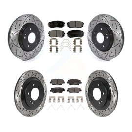 Front Rear Drilled Slot Brake Rotor & Ceramic Pad Kit For Hyundai Elantra GT Kia