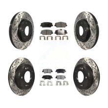 Charger l&#39;image dans la galerie, [Front+Rear] 2018 Kia Forte SX Performance Drilled &amp; Slotted Brake Rotor &amp; Ceramic Pads Kit For Max Braking