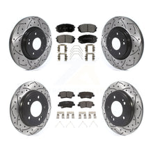 Load image into Gallery viewer, Front Rear Coat Drill Slot Disc Brake Rotor Ceramic Pad Kit For Hyundai Veloster