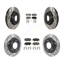 Charger l'image dans la galerie, Front Rear Coat Drill Slot Disc Brake Rotor Ceramic Pad Kit For Hyundai Veloster