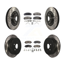 Load image into Gallery viewer, Front Rear Drilled Slot Disc Brake Rotor &amp; Ceramic Pad Kit For Toyota Highlander