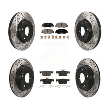 Load image into Gallery viewer, Front Rear Coated Drilled Slot Disc Brake Rotors Ceramic Pad Kit For Honda Civic