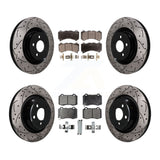 Front Rear Coat Drill Slot Disc Brake Rotors Ceramic Pad Kit For Dodge Challenger Charger KDT-101849