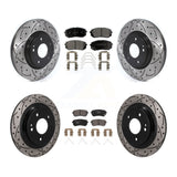 Front Rear Coated Drill Slot Disc Brake Rotor Ceramic Pad Kit For Hyundai Kona Kia Seltos KDT-101888