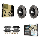 Front Coated Drilled Slotted Disc Brake Rotor & Ceramic Pad Kit For Jeep Grand Cherokee L KDT-101957