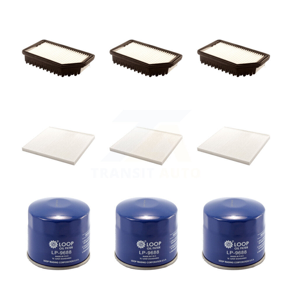 3x Air + 3x Cabin + 3x Engine Oil Filter (9 Total) Kit For Hyundai ...